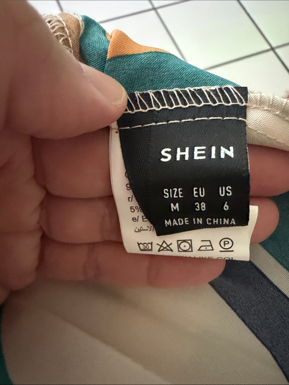 SHEIN Pleated A-Line Skirt in Teal, Mustard, Brown & Cream - Picture 4 of 4